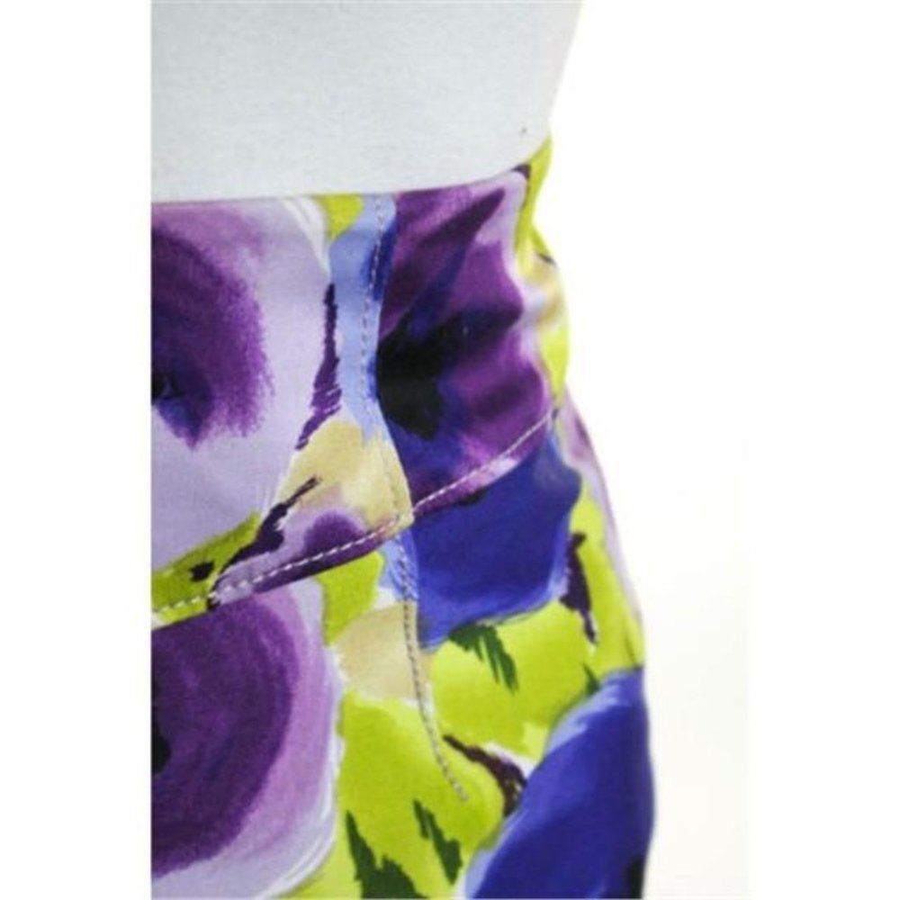 Anthropologie Baraschi Multi Floral Plaid Pencil Skirt Size 0 - Picture 6 of 9